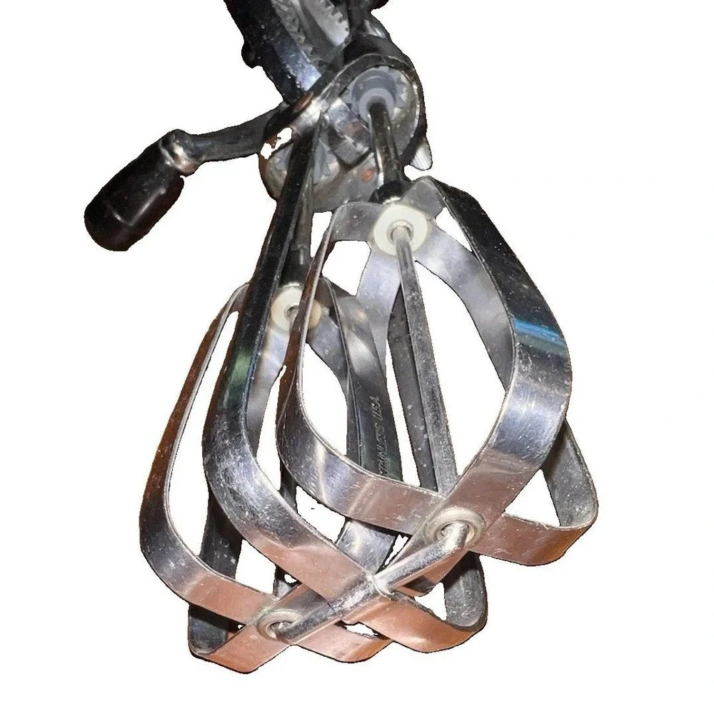 MCM EKCO Hand Crank Egg Beater Stainless USA Vintage Retro Kitchen Mixer 12